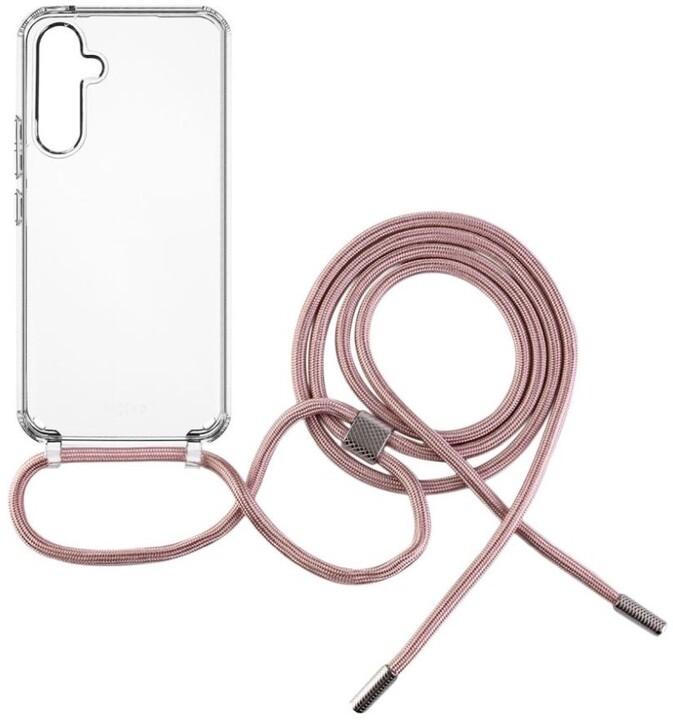 FIXED zadní kryt Pure Neck s růžovou šňůrkou na krk pro Samsung Galaxy A55 5G_744864103
