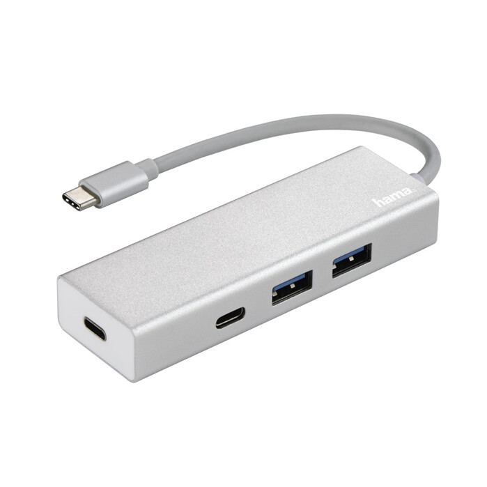Hama HUB USB-C 3.1 Gen 1 - 2xUSB-A, 2xUSB-C, stříbrná_405738616