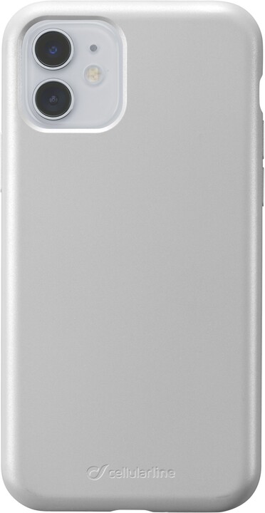 Cellularline ochranný silikonový kryt Sensation Metallic pro Apple iPhone 11, stříbrná_692225199