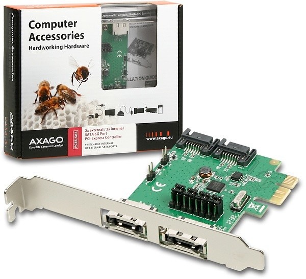 AXAGON PCIe řadič 2x int./ext. SATA III 6G ASMedia_1955971486