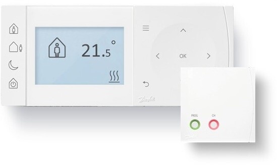 Danfoss prostorový termostat TPOne-RF + RX1, bezdrátový příjmač, bílá_1966329436