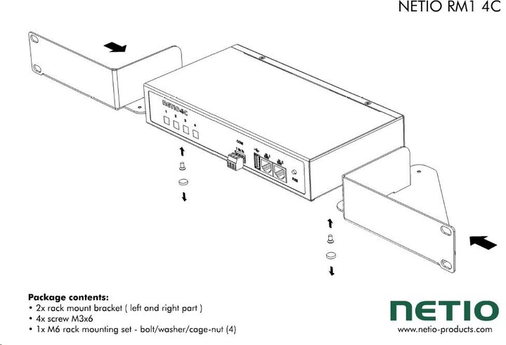 Netio sada pro montáž zařízení NETIO 4C do 19&quot; racku_1584009037