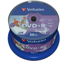 Verbatim DVD+R Printable (Inkjet) 16x 4,7GB spindl 50ks_705523096