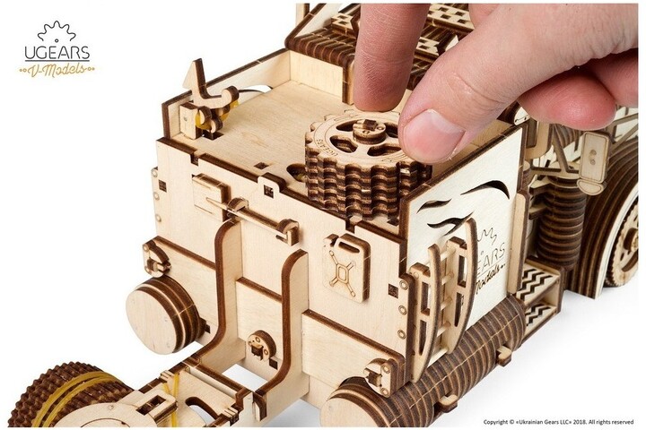 UGEARS stavebnice - Kamion Heavy Boy VM-03, mechanická, dřevěná_524257380