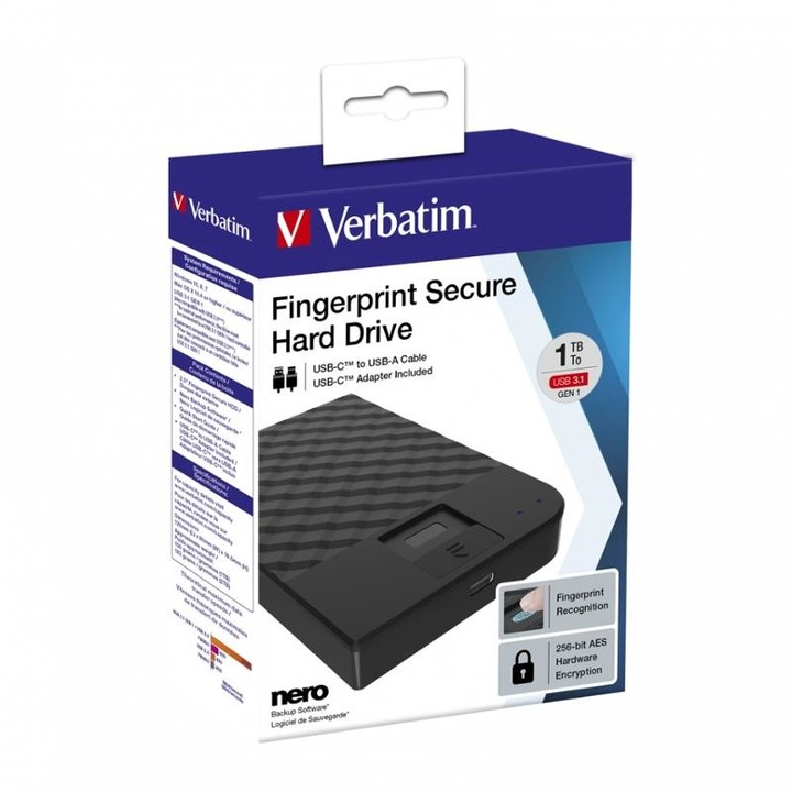 Verbatim Fingerprint Secure Portable, 2,5&#39;&#39;- 2TB_426978622