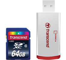 Transcend SDXC 64GB Class 10 + USB čtečka_738085617