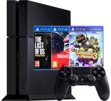 PlayStation 4, 500GB, černá + The Last of Us + DriveClub + Little Big Planet 3_320235196
