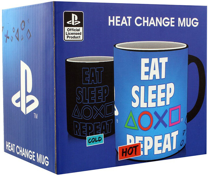 Hrnek Playstation - Eat Sleep Play Repeat, měnící se, 320ml_1281233055