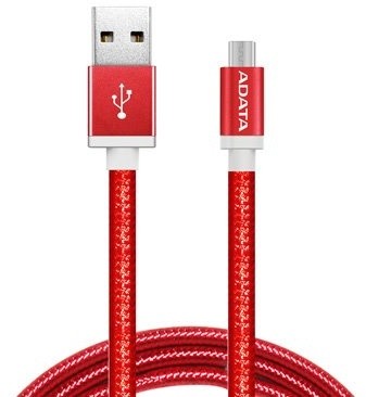 ADATA Micro USB kabel pletený, 1m, červený_1976616516