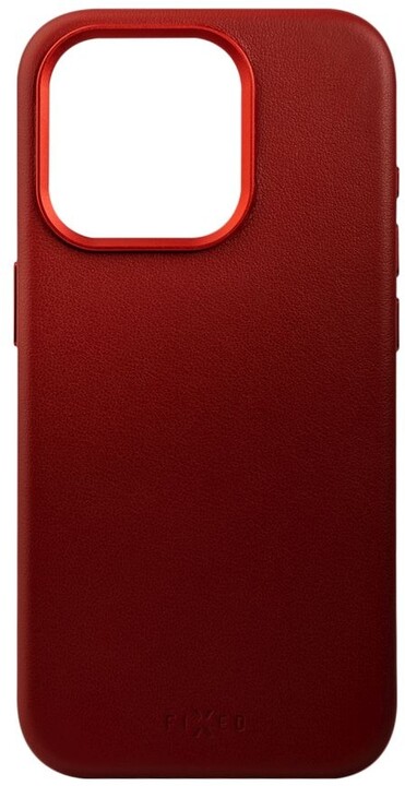 FIXED kožený zadní kryt MagLeather s podporou Magsafe pro Apple iPhone 15, červená_770870933