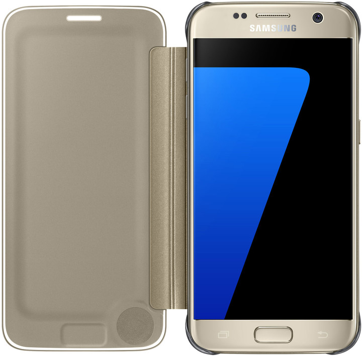 Samsung EF-ZG930CF Flip Clear View Galaxy S7, Gold_1709343719