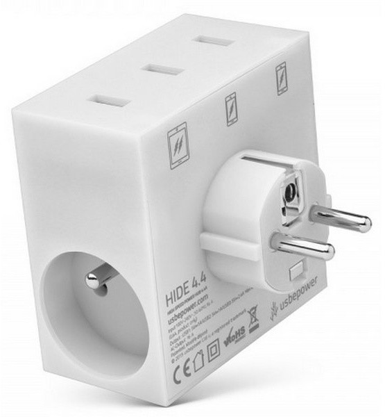 USBEPower HIDE Power Hub charger 3USB/2plugs, bílá_865834169