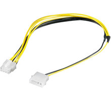 PremiumCord kabel napájecí 5.25&quot; na EPS 8-pin pro napájecí zdroj, M/M, 28cm_1453060738