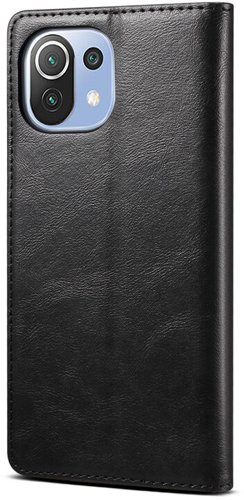 Lenuo Leather flipové pouzdro pro Xiaomi Mi 11 Lite, černá_795087954