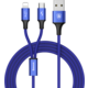 Baseus kabel Rapid Series 2-in-1 Micro + Lightning 3A 1.2M, tmavě modrá
