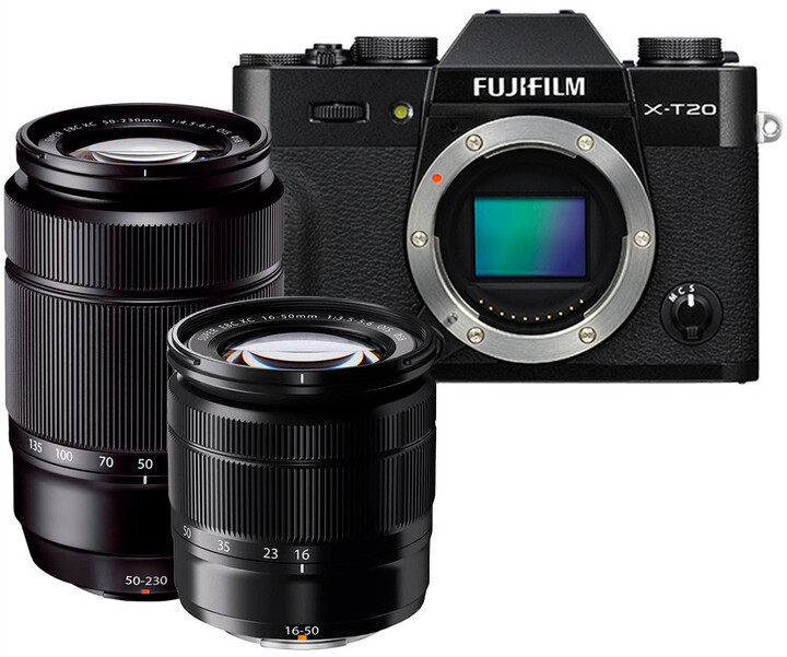 Fujifilm X-T20 + XC 16-50mm + XC 50-230mm, černá_928260062