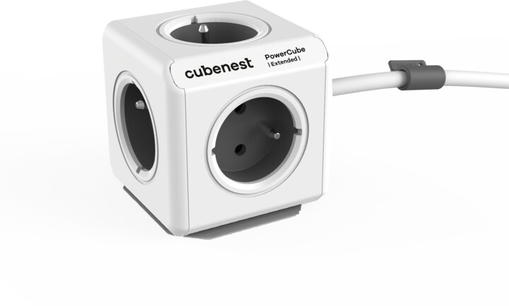 Cubenest PowerCube Extended prodlužovací přívod 1,5 m - 5ti zásuvka, šedá_258370443