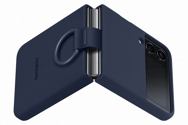 Samsung silikonový zadní kryt s držákem pro Galaxy Z Flip4, tmavě modrá_1555549724