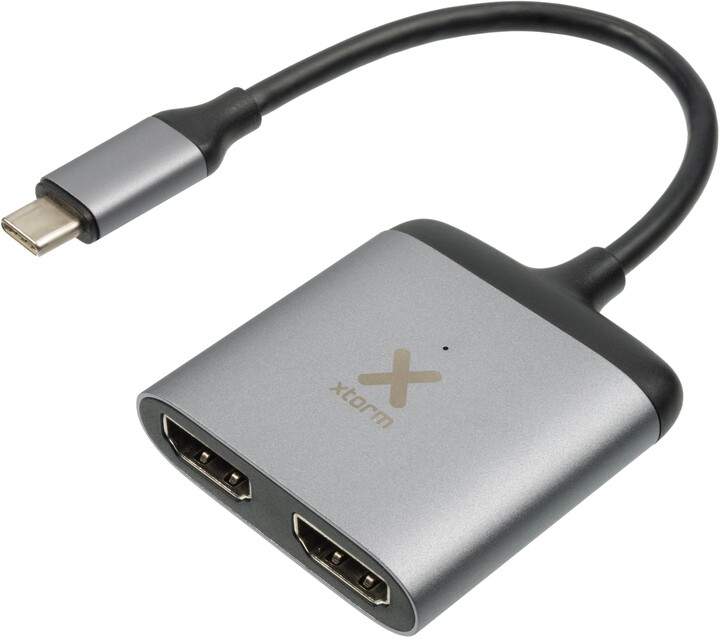 Xtorm adaptér USB-C - 2x HDMI, M/F, PD, 4K@60Hz, PD, 60W_2004785994
