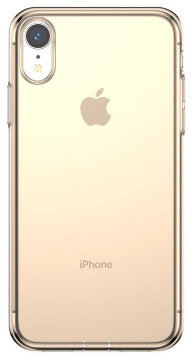 Baseus pouzdro Simple Series pro iPhone XR, transparentní zlatá_1372882716