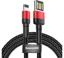 BASEUS kabel Cafule, USB-A - Lightning, M/M, nabíjecí, datový, 2.4A, 1m, červená/černá_728574918