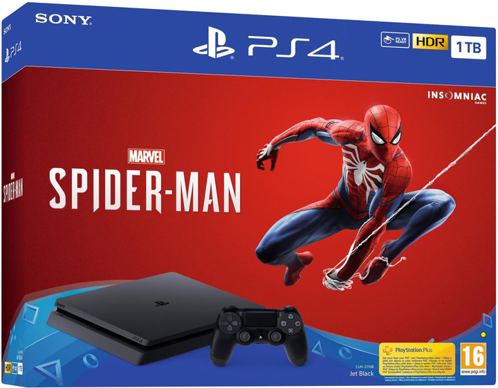 PlayStation 4 Slim, 1TB, černá + Spider-Man_726141371