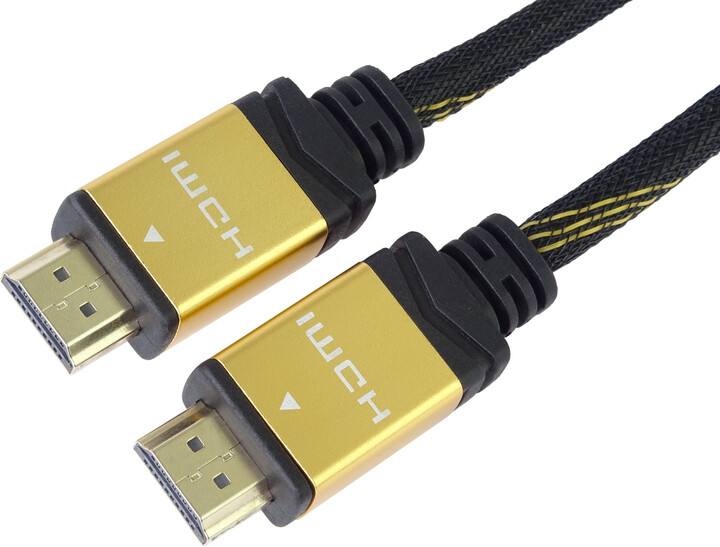 PremiumCord GOLD HDMI High Speed + Ethernet kabel, zlacené konektory, 3m_674791843