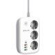Tellur WiFi Smart Power Strip, 3x zásuvka, 2x USB 2.4A, 1x USB QC18W, 1x USB-C PD30W, 2m, bílá_1907264155