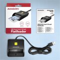 AXAGON CRE-SM3N, USB-A FlatReader čtečka kontaktních karet Smart card (eObčanka), kabel 1.3m_262646757