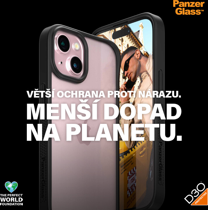 PanzerGlass ochranný kryt ClearCase D3O pro Apple iPhone 15, Black edition_1322793474
