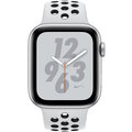 Apple Watch Nike+ Series 4, 44mm, pouzdro ze stříbrného hliníku/černý řemínek_1955813124