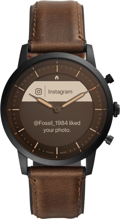 Fossil FTW7008 Hybrid Watch, M Dark Brown Leather_344757860