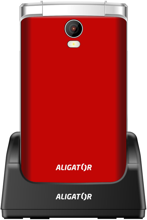 Aligator V710 Senior, Red - Silver + nabíjecí stojánek_2001594674