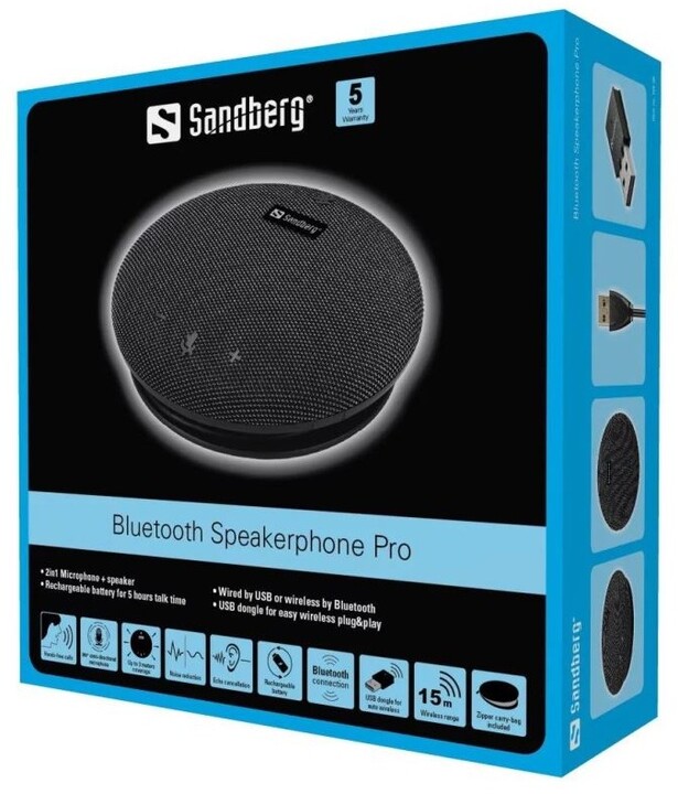 Sandberg Bluetooth Speakerphone Pro, černá
