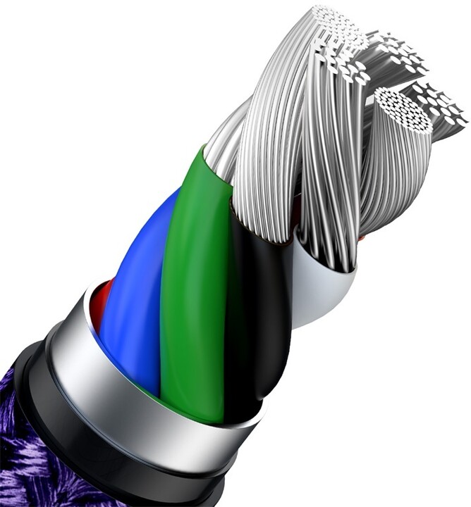 BASEUS kabel Cafule USB-C - Lightning, nabíjecí, datový, PD 20W, 2m, fialová_817192187