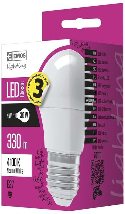Emos LED žárovka Classic Mini Globe 4W E27, neutrální bílá_1073537141