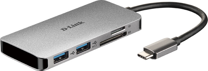 D-Link USB-C Hub 6v1, HDMI, PD, čtečka karet