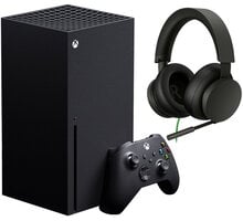 Xbox Series X, 1TB, černá + sluchátka Wired Headset Xbox Stereo Headset, černá + Xbox Game Pass Ultimate 3 měsíce + Poukaz 200 Kč na nákup na Mall.cz