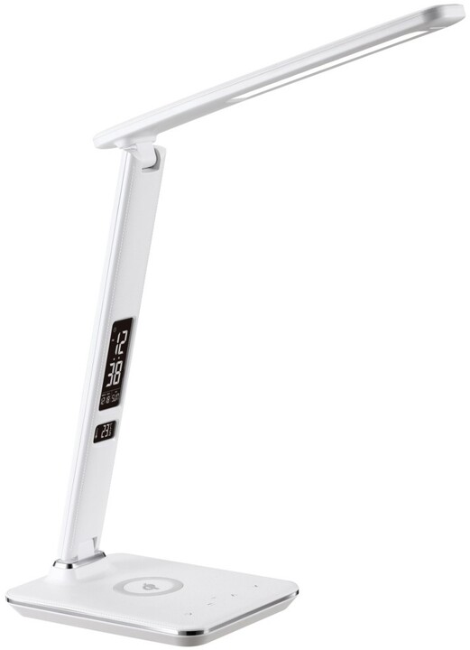 IMMAX LED stolní lampička Kingfisher, Qi nabíjení, bílá_1173961780