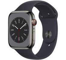 Apple Watch Series 8, Cellular, 45mm, Graphite Stainless Steel, Midnight Sport Band_1489973865