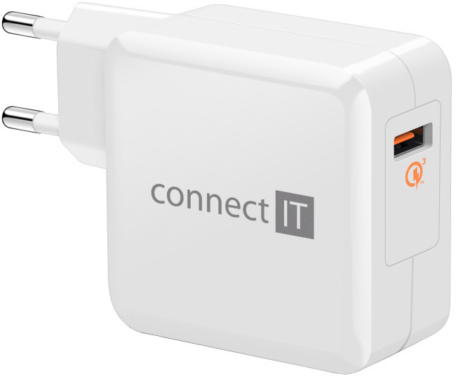 CONNECT IT QUICK CHARGE 3.0 nabíjecí adaptér 1x USB (3A), QC 3.0, bílý_418823182