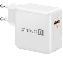 CONNECT IT QUICK CHARGE 3.0 nabíjecí adaptér 1x USB (3A), QC 3.0, bílý_418823182