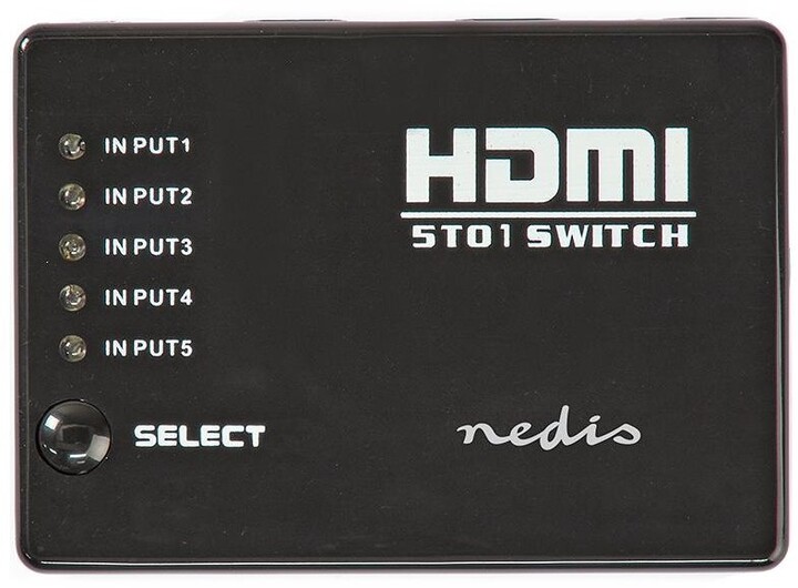 Nedis přepínač 5xHDMI - 1xHDMI, 1080p, 60Hz, černá