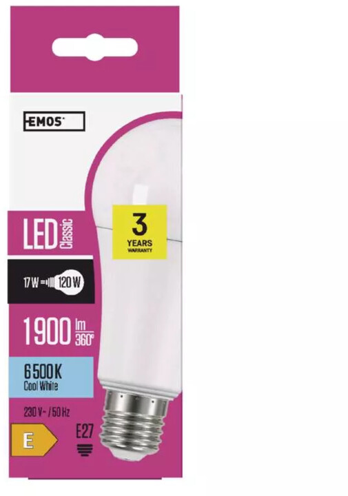 Emos LED žárovka Classic A67 17W, 1900lm, E27, studená bílá_1460665768