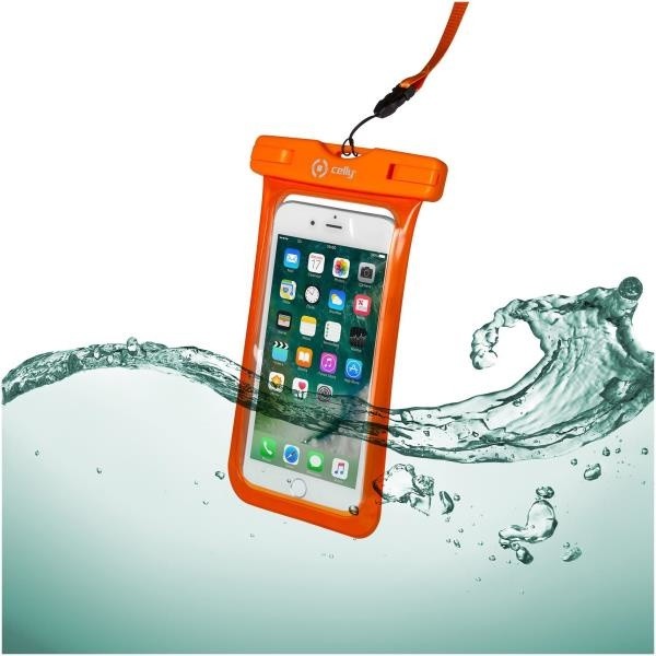 CELLY Splash Bag univerzální voděodolné pouzdro pro telefony 6,2&quot;, oranžová_701132727