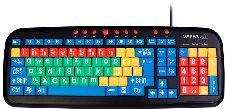 CONNECT IT Kontrastní barevná klávesnice pro děti, USB_857471684