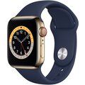Apple Watch Series 6 Cellular, 44mm, Gold Stainless Steel, Navy Sport Band