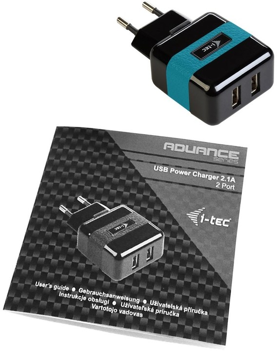 i-tec USB Power Charger 2 Port 2.1 A, síťová nabíječka pro USB zařízení, 2x USB 2.1 A_1560360777