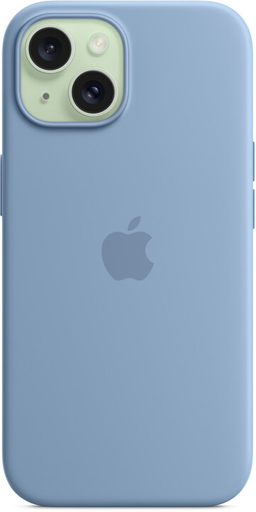 Apple Silikonový kryt s MagSafe pro iPhone 15, ledově modrá_900927590