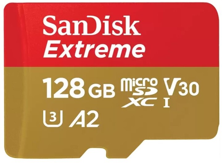 SanDisk Micro (SDXC) SanDisk Extreme 128GB 190MB/s UHS-I U3 + SD adaptér_1019663207